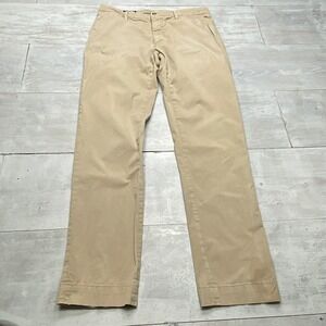 Mason's Em's Chino Pants Mens IT 50 US 34x32 Khaki Tan Stretch Cotton Straight